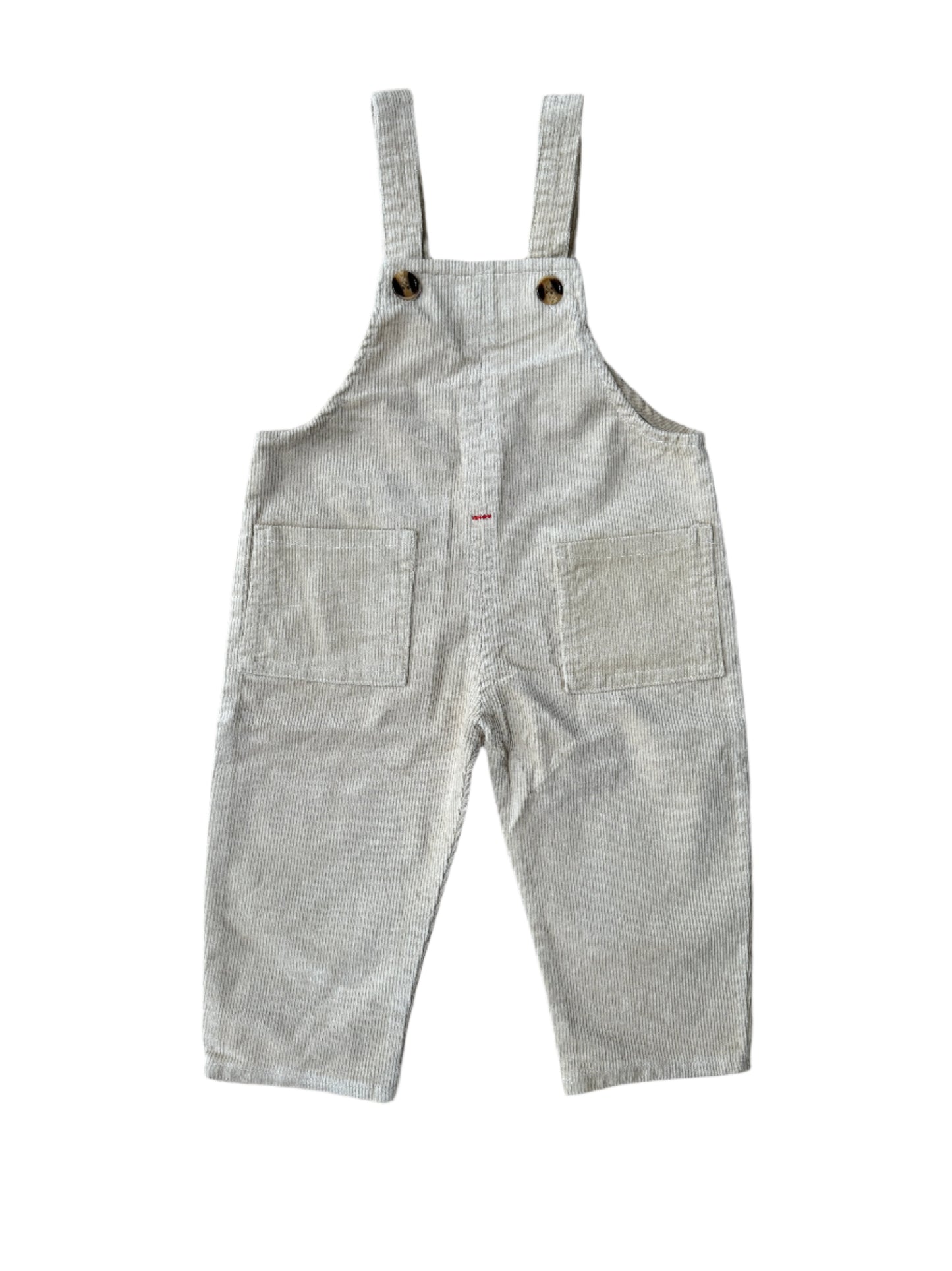 Remy Soft Beige Cord Dungarees