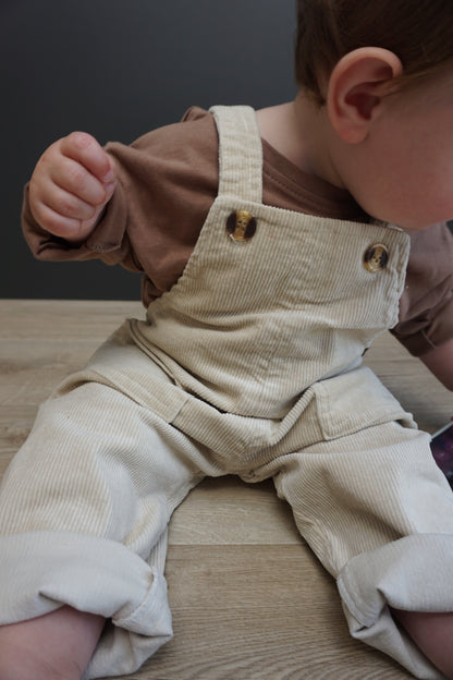 Remy Soft Beige Cord Dungarees